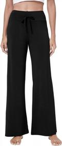 img 4 attached to Women'S Bamboo Wide Leg Stretchy Casual Pajama Pants - QUALFORT Soft Bottoms