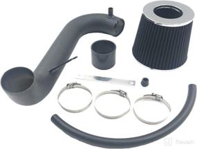 img 2 attached to 🚗 Optimized 2.5 Inch Cold Air Intake Kit & Filter for Honda Civic 2001-2005 DX/LX/EX/GX/VP AT/MT 1.7L (Black Tube & Black Filter)