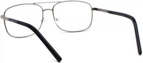 img 1 attached to Rectangular Spring Hinge Metal Reading Glasses In Traditional Officer Style For Men