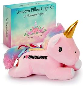 img 4 attached to 🦄 2Pepers Make Your Own Unicorn Pillow Kit: No-Sew DIY Craft for Girls, Unicorn Gifts, Stuffed Plush Pillow Project