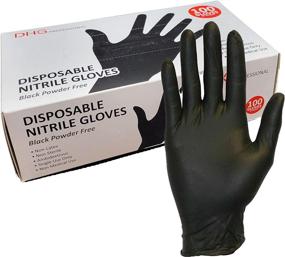 img 1 attached to 🧤 Black Nitrile Disposable Gloves - Latex-Free, Powder-Free for Food Handling and Cleaning