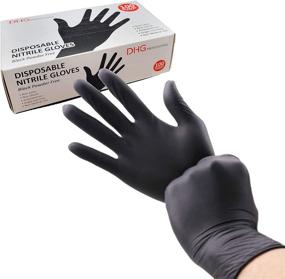 img 3 attached to 🧤 Black Nitrile Disposable Gloves - Latex-Free, Powder-Free for Food Handling and Cleaning