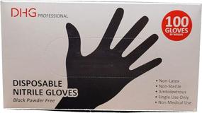 img 2 attached to 🧤 Black Nitrile Disposable Gloves - Latex-Free, Powder-Free for Food Handling and Cleaning