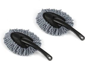 img 4 attached to 🧽 Amiss 2 Pack Mini Microfiber Car Dash Duster Brush - Grey | Multi-Functional Car Cleaning Tool for Interior & Exterior | Car Cleaning & Washing Accessories