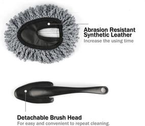 img 2 attached to 🧽 Amiss 2 Pack Mini Microfiber Car Dash Duster Brush - Grey | Multi-Functional Car Cleaning Tool for Interior & Exterior | Car Cleaning & Washing Accessories