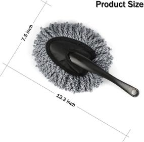 img 1 attached to 🧽 Amiss 2 Pack Mini Microfiber Car Dash Duster Brush - Grey | Multi-Functional Car Cleaning Tool for Interior & Exterior | Car Cleaning & Washing Accessories