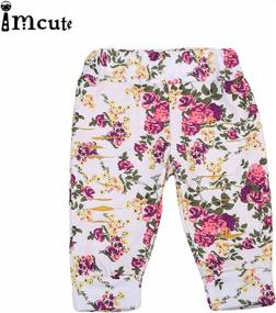 img 4 attached to Stylish And Comfortable 2-Layer Floral Ripped Leggings For Newborn Baby Girls