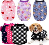 🐶 pedgot 6 pieces dog fleece sweaters: winter warmth for dogs & cats - cute pet outfits for medium-sized pets (6 designs) logo