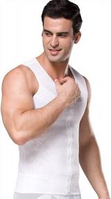 img 2 attached to Men'S Zipper Slimming Tank Tops: FEOYA Tummy Compression Vest For A Sleek Physique