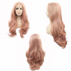 img 2 attached to Get A Stunning Look With ENilecor'S 22-Inch Pink Lace Front Curly Wig - Perfect Hair Replacement For Women