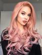 get a stunning look with enilecor's 22-inch pink lace front curly wig - perfect hair replacement for women logo
