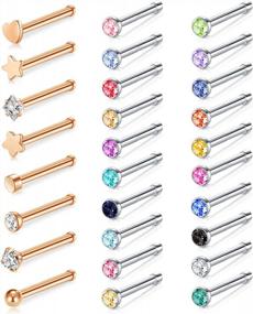 img 4 attached to Surgical Steel Nose Piercing Jewelry For Women And Men - Zolure 18G 20G 22G Bone Screws And Studs