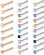 surgical steel nose piercing jewelry for women and men - zolure 18g 20g 22g bone screws and studs logo