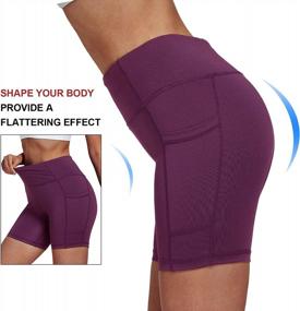 img 2 attached to High-Waisted Biker Shorts With Pockets For Women - Yoga, Workout, Running, And Bike Athletic Compression Shorts (8"/5"/2") - Jimilaka