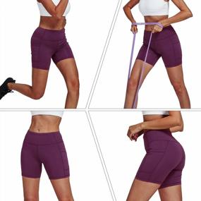 img 1 attached to High-Waisted Biker Shorts With Pockets For Women - Yoga, Workout, Running, And Bike Athletic Compression Shorts (8"/5"/2") - Jimilaka