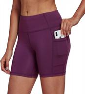 high-waisted biker shorts with pockets for women - yoga, workout, running, and bike athletic compression shorts (8"/5"/2") - jimilaka логотип