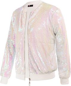 img 1 attached to Sparkle and Shine: Women's Sequin Sleeve Coats, Jackets & Vests by KANCY KOLE