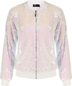 img 4 attached to Sparkle and Shine: Women's Sequin Sleeve Coats, Jackets & Vests by KANCY KOLE