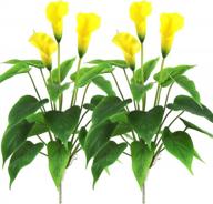 add a pop of sunshine indoors and outdoors with yellow calla lily silk plants - perfect for home decor, office, and party centerpieces - set of 2 logo