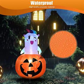 img 1 attached to Spooky And Playful: NACATIN 6FT Halloween Inflatable Pumpkin Unicorn With LEDs - Perfect For Indoor And Outdoor Decoration