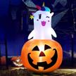 spooky and playful: nacatin 6ft halloween inflatable pumpkin unicorn with leds - perfect for indoor and outdoor decoration logo