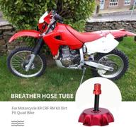 motorcycle tank gas fuel cap valve vent breather hose tube for dirt pit quad bike atv (red) logo