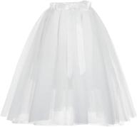 women's white 4-layer tulle puffy petticoat ballet tutu skirt for princess parties logo