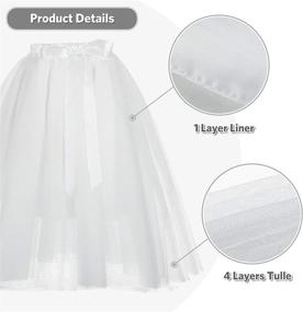 img 1 attached to Женская белая 4-слойная пышная юбка из тюля балетная юбка-пачка для вечеринок принцессы