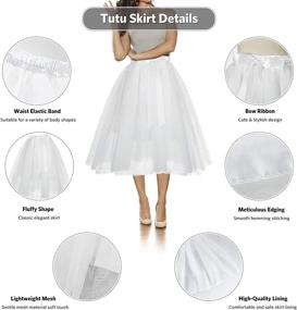 img 2 attached to Women'S White 4-Layer Tulle Puffy Petticoat Ballet Tutu Skirt For Princess Parties