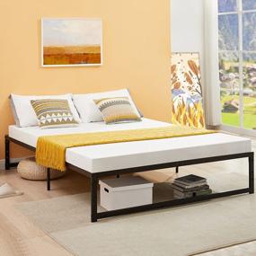 img 4 attached to Full Size Metal Platform Bed Frame W/ Steel Slat Support & Underbed Storage - No Box Spring Needed!