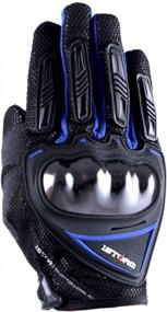 img 3 attached to Синие мотоциклетные перчатки 1Storm для мотокросса с усиленным суставом и сенсорным экраном для BMX, MX, велосипеда, велосипеда и велоспорта (размер M)