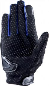 img 2 attached to Blue 1Storm Motocross Motorcycle Gloves With Hard Reinforced Knuckle And Touch Screen For BMX, MX, Bike, Bicycle, And Cycling (Size M)