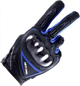 img 4 attached to Blue 1Storm Motocross Motorcycle Gloves With Hard Reinforced Knuckle And Touch Screen For BMX, MX, Bike, Bicycle, And Cycling (Size M)