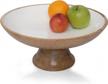 folkulture 12-inch white mango wood fruit bowl for stylish kitchen counters and table centerpieces logo