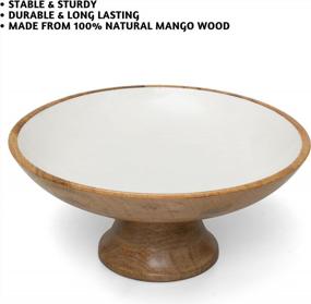 img 1 attached to Folkulture 12-Inch White Mango Wood Fruit Bowl For Stylish Kitchen Counters And Table Centerpieces