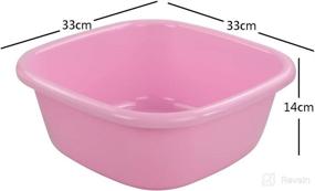 img 4 attached to 🚰 DynkoNA Set of 4 Colored Wash Basins - 12 Quart Dish Pans and Wash Tubs