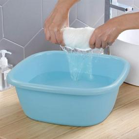 img 1 attached to 🚰 DynkoNA Set of 4 Colored Wash Basins - 12 Quart Dish Pans and Wash Tubs