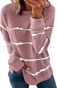 img 2 attached to Stylish Halife Womens Long Sleeve Crewneck Sweatshirt For Fall - Chic Pullover Tunic Tops With Split Detail