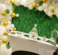 img 1 attached to 16 Ft White, Gold & Confetti Balloon Garland Arch Kit - 168 Pieces With Tropical Palm Leaves Greenery For Baby Shower Decorations, Wedding, Bachelorette, Engagement Party, Birthday Anniversary review by Joel Briggs