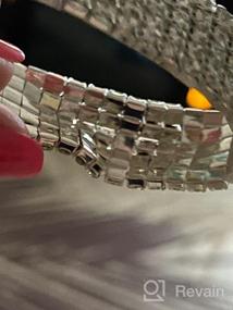 img 6 attached to Yumei Jewelry 5 Strand Rhinestone Stretch Bracelet: Elegant Silver-tone Sparkling Bridal Tennis Bangle