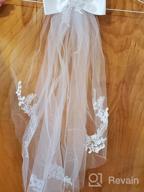img 1 attached to Elesa Miracle Ivory Wedding Veil with Bow Embroidery and Gift Box - Perfect for First Communion and Flower Girls review by Shawn Trotter