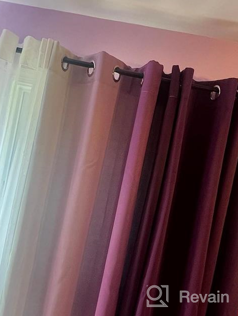 img 1 attached to Yakamok Light Blocking Gradient Color Curtains Black Ombre Blackout Curtains Room Darkening Thermal Insulated Grommet Window Drapes For Living Room/Bedroom (Black, 2 Panels, 52X72 Inch) review by Crystal Mack