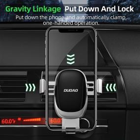 img 3 attached to 📱 DUDAO Car Phone Holder - Easy One-Handed Operation, Gravity Linkage, Button-Free, Suitable for Car Air Vents, iPhone & Android Smartphone Compatibility