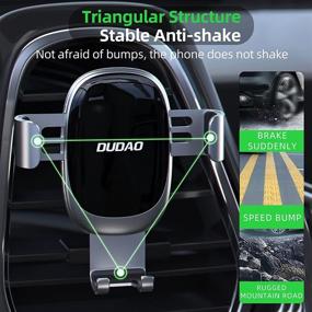 img 1 attached to 📱 DUDAO Car Phone Holder - Easy One-Handed Operation, Gravity Linkage, Button-Free, Suitable for Car Air Vents, iPhone & Android Smartphone Compatibility