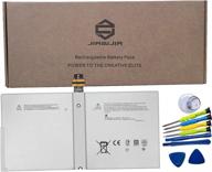 replacement laptop battery for microsoft surface pro 4 1724 tablet - jiazijia dynr01 with tools white, 7.5v 38.2wh 5087mah capacity - compatible with g3hta027h series notebook logo
