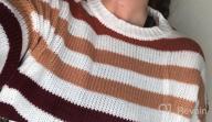 img 1 attached to KIRUNDO 2023 Fall Winter Women'S Striped Color Block Short Sweater Long Sleeve Crew Neck Casual Loose Knit Pullover Tops review by Stephanie Traub