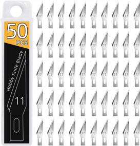img 4 attached to DIYSELF 50 PCS Exacto Knife Blades, High Carbon Steel #11 Blades Refill Art Blades With Storage Case For Craft, Hobby, Scrapbooking, Stencil