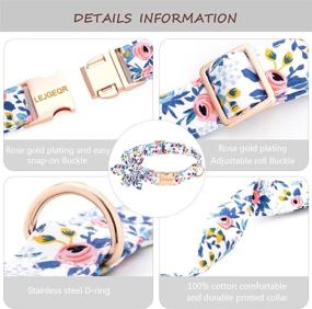 img 2 attached to 🌸 Adorable Floral Dog Collar for Girls - Cute Puppy Collar with Metal Buckle, Adjustable Size - Perfect for Small, Medium, and Large Dogs