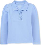 👶 baby girls and toddler long sleeve ruffle pique polo by the children's place логотип