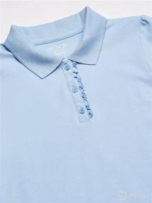 img 3 attached to 👶 Baby Girls and Toddler Long Sleeve Ruffle Pique Polo by The Children's Place